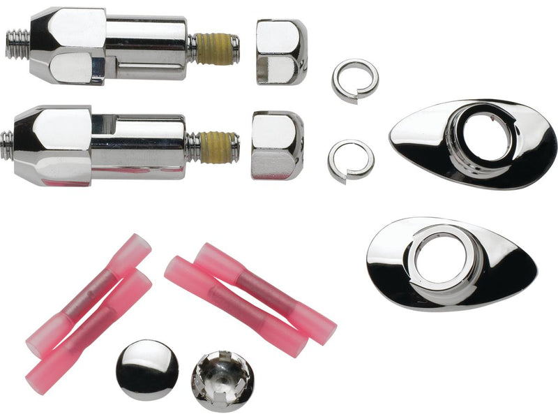 Round Support Stud Turn Signal Relocation Kit Chrome