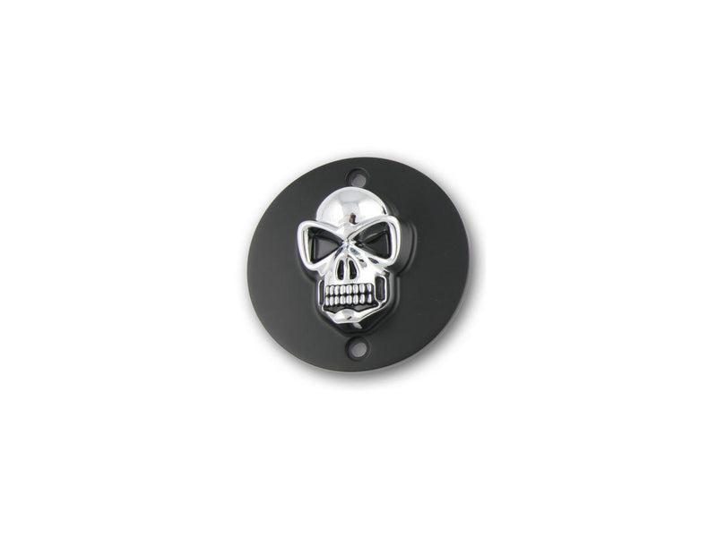 Skull Point Cover 2-Hole Horizontal Black / Chrome