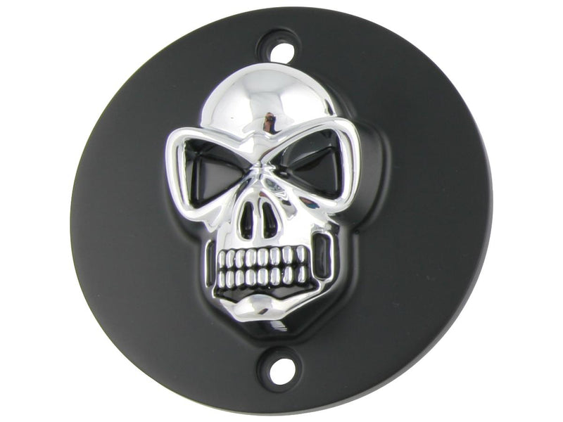 Skull Point Cover 2-Hole Vertical Black / Chrome