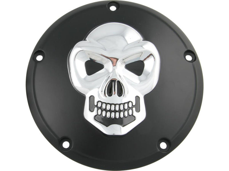 Skull Derby Cover 5-Hole Black / Chrome