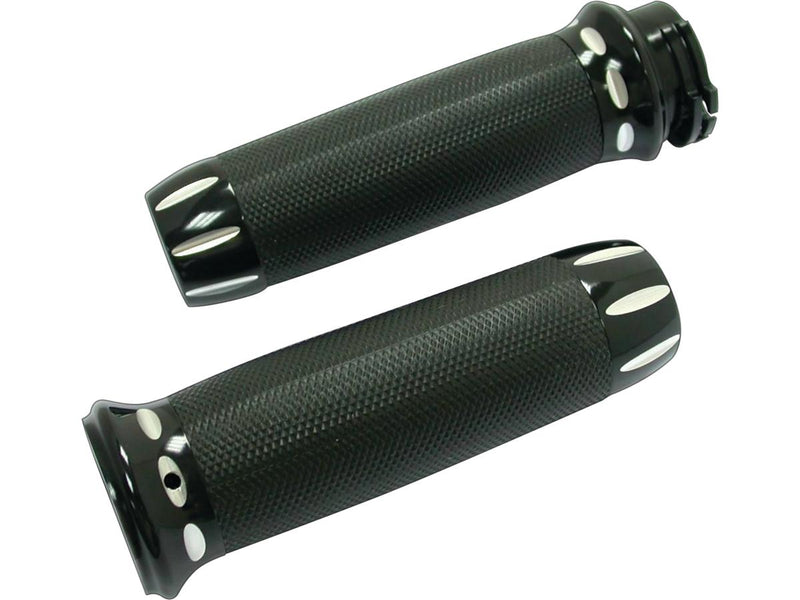 Panorama Grips Black Raw Cut 1 Inch Gloss Cable Operated