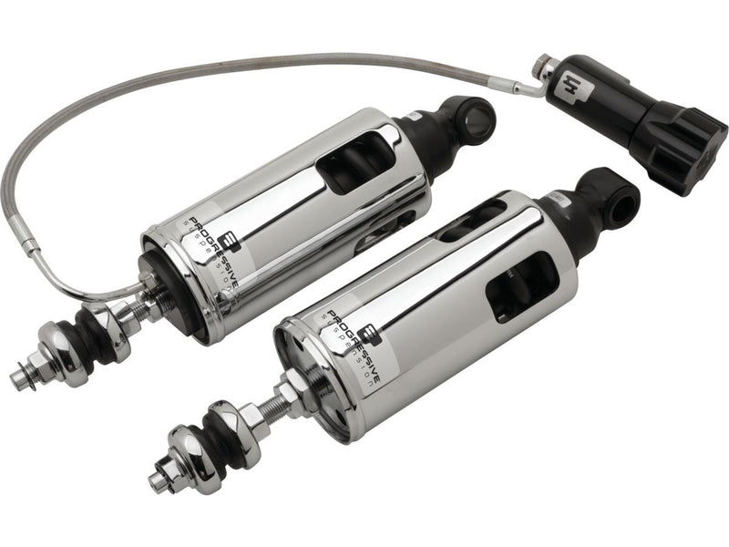 422 Series With Remote Adjustable Preload Heavy Duty Twin Shocks Chrome For 89-99 Softail