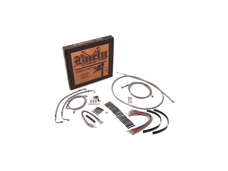 Bagger Bar Cable Kit Stainless Steel Clear Coated Non-ABS 13 Inch For 14-16 FLHTCU, 14-16 FLHTK