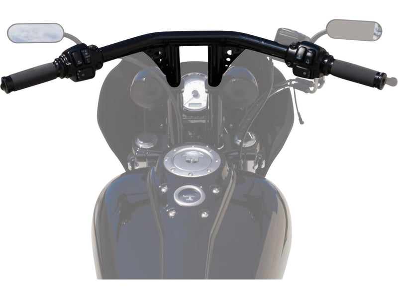 Straight-Up T-Bar Handlebar Black 1-1/4 Inch Throttle By Wire - 10 Inch