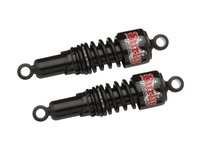 Slammer 10.5" Twin Shocks Black For 91-17 Dyna