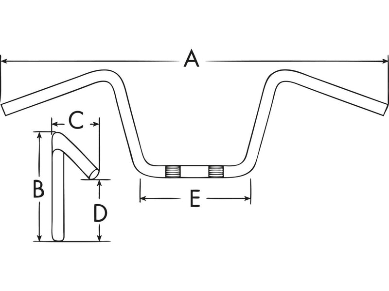 Dragbar Medium Handlebar For 81-03 Sportster - 1 Inch