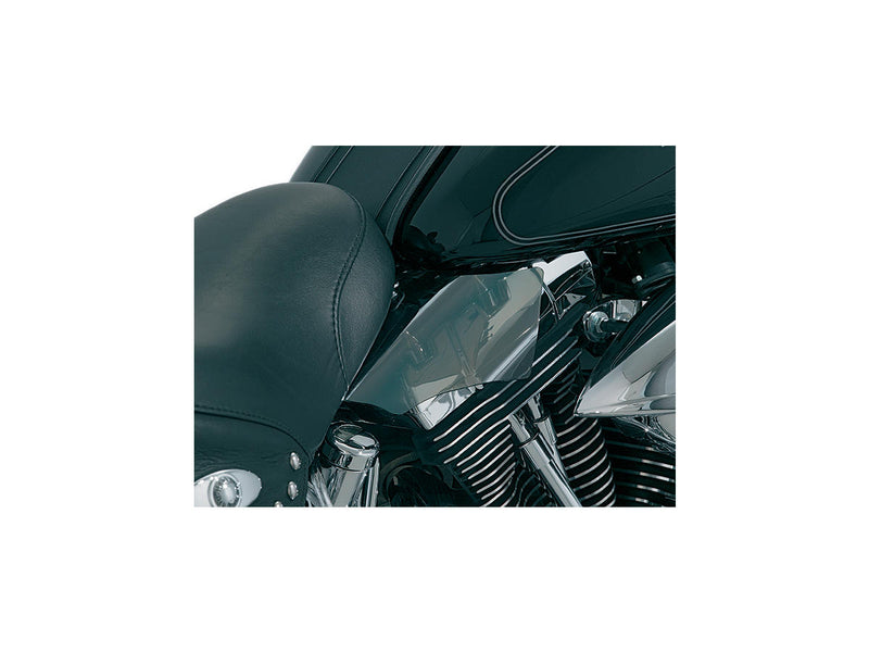 Saddle Shields Heat Deflectors Reflective Smoke For 00-17 Softail