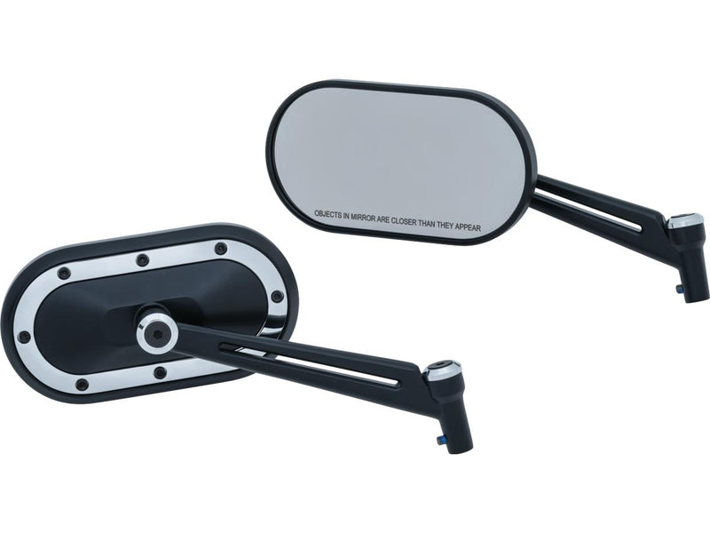 Heavy Industry Mirror With Chrome Accents Black Satin