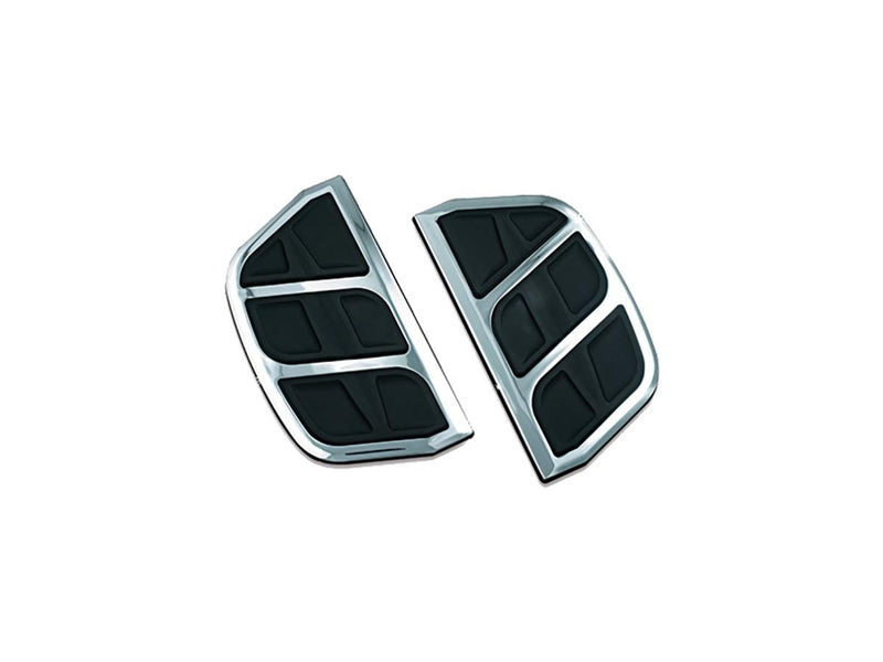 Kinetic Floorboard Inserts For H-D D-Shaped Passenger Boards Chrome