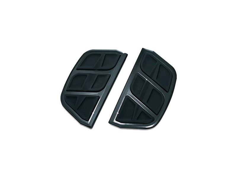 Kinetic Floorboard Inserts For H-D D-Shaped Passenger Boards Gloss Black