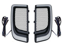 LED Tracer Fairing Lower Grills Black Satin White LED