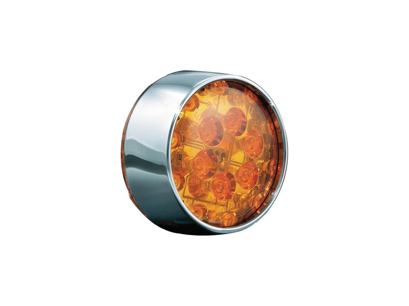 Flat-Style Turn Signal Insert Chrome Amber LED