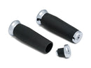 Thresher Open Ends Grips With Bar Mounted End Caps Chrome - 1 Inch