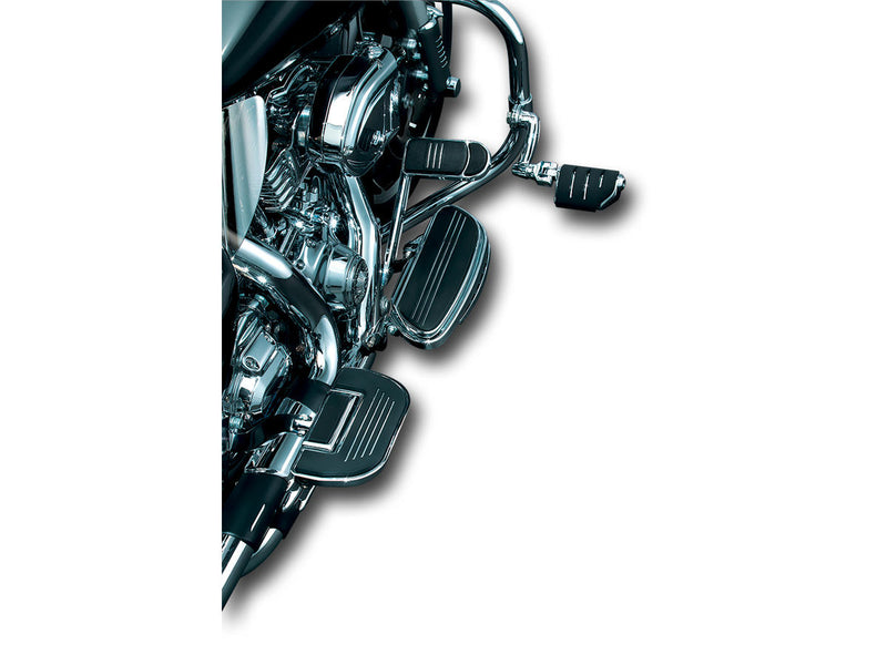 Longhorn Offset Highway Pegs With Magnum Quick Clamp Trident Dually Pegs Chrome - 1-1/4 Inch