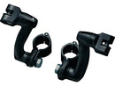 Longhorn Offset Peg Mounts With Magnum Quick Clamps Gloss Black - 1-1/4 Inch