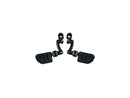 Longhorn Offset Highway Pegs With Magnum Quick Clamp Trident Dually Pegs Gloss Black - 1-1/4 Inch