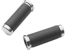 Leather Cushion Grips Chrome 1 Inch Throttle Cables