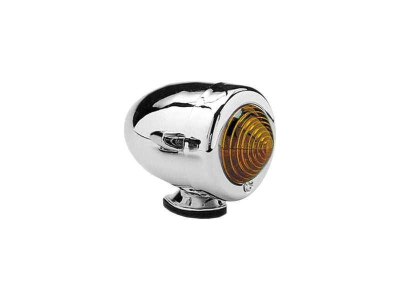 Bullet Turn Signal Chrome Amber Single Filament