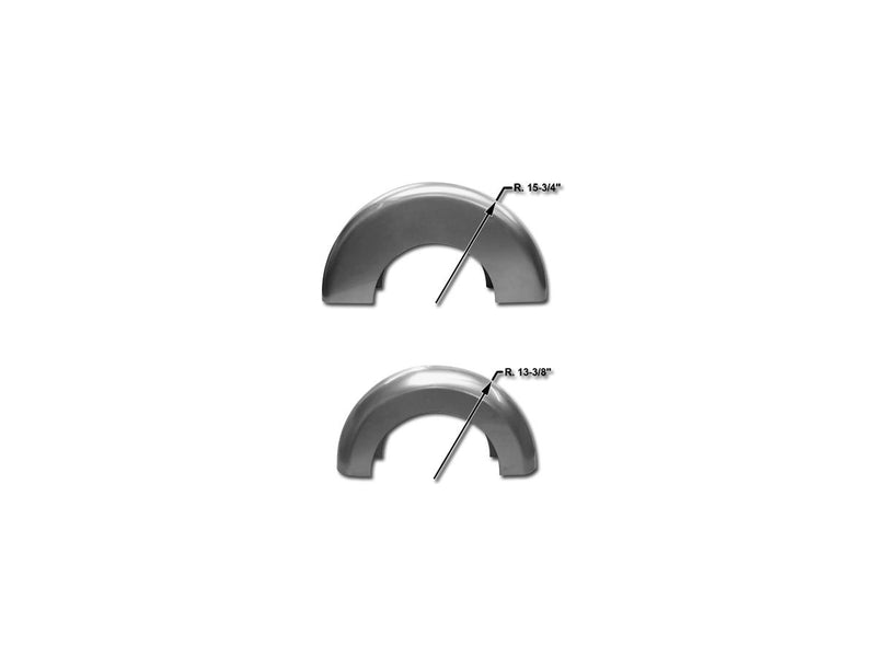 Roll-Your-Own Custom Blank Steel Rear Fender Round Top With 13 3/8 Inch Radius - 4-3/4 Inch