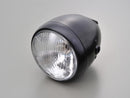 Vintage Headlight Black Powder Coated H4 - 5-3/4 Inch