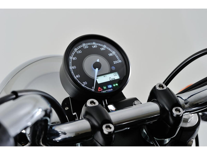 Velona Speedometer Stainless Steel Black Paint - 48mm