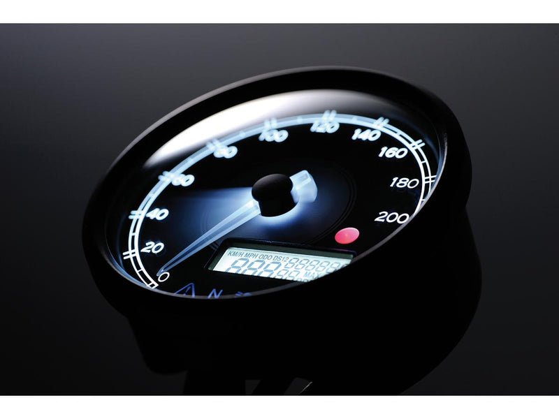 Velona Speedometer Stainless Steel Black Paint - 48mm