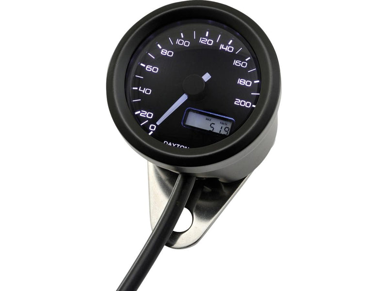 Velona Speedometer Stainless Steel Black Paint - 48mm