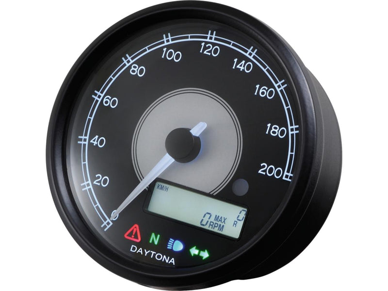 Velona Speedometer Stainless Steel Black Paint - 48mm