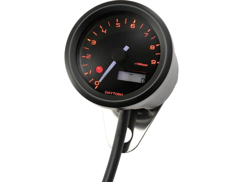 Velona Tachometer Stainless Steel Black Paint - 48mm