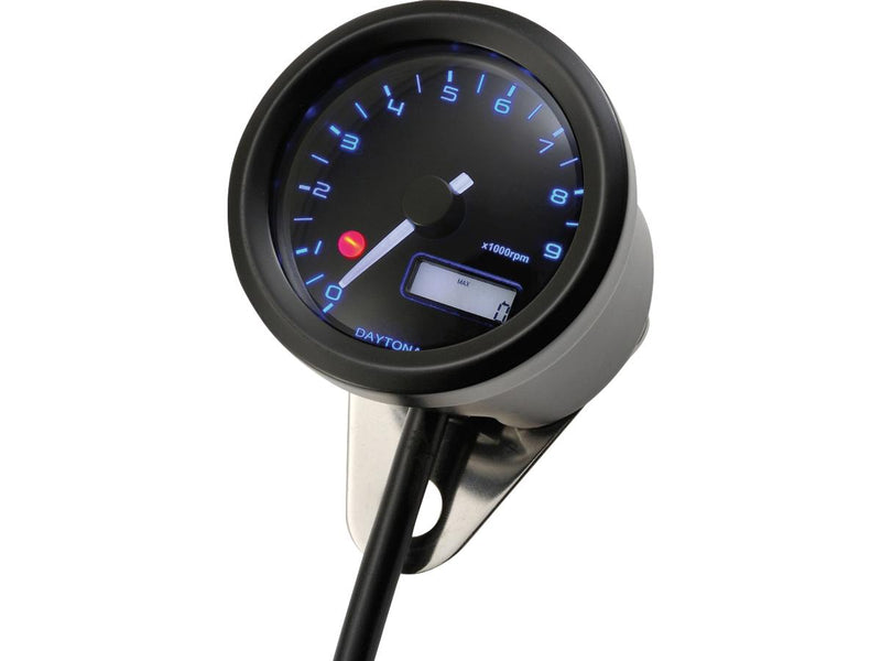 Velona Tachometer Stainless Steel Black Paint - 48mm