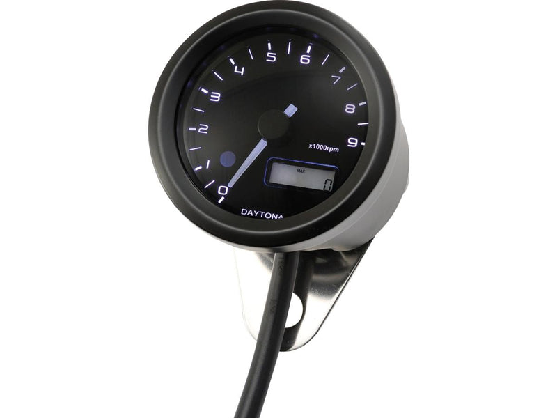 Velona Tachometer Stainless Steel Black Paint - 48mm