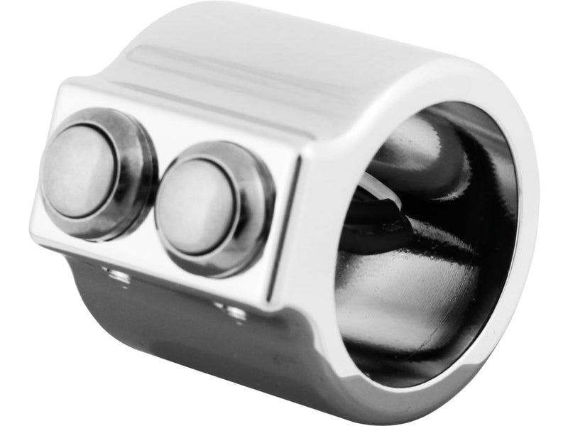 Switch Housing Kit Handle Bar Dual Button Billet Aluminum Chrome - 1 Inch