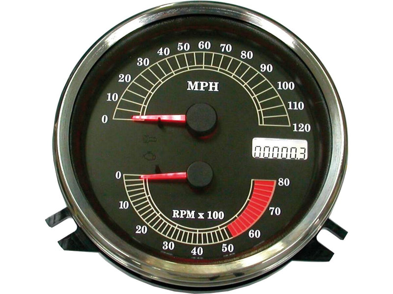 OE-Style Speedo / Tacho Combi Instrument Scale: 220 Mp/H Black 114.3mm