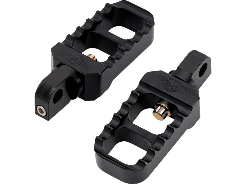 Serrated Adjustable Foot Pegs Stubby Version Anodized Black