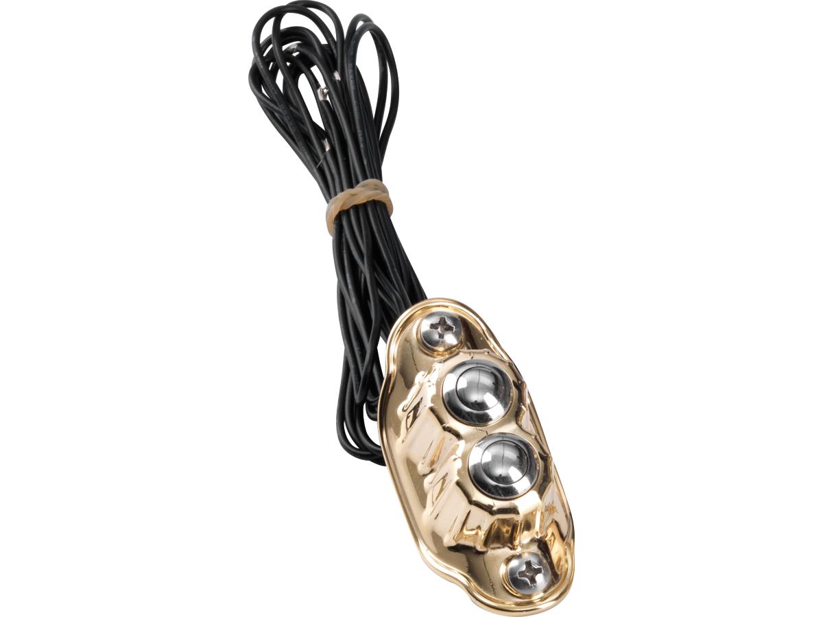 Deluxe Switch Housing Dual Button Brass Polished