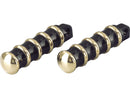 Vintage Rider & Passenger Pegs Black Brass