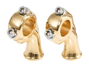 Deluxe Risers 2.5 Inch High & 1 Inch Pullback In Polish Brass