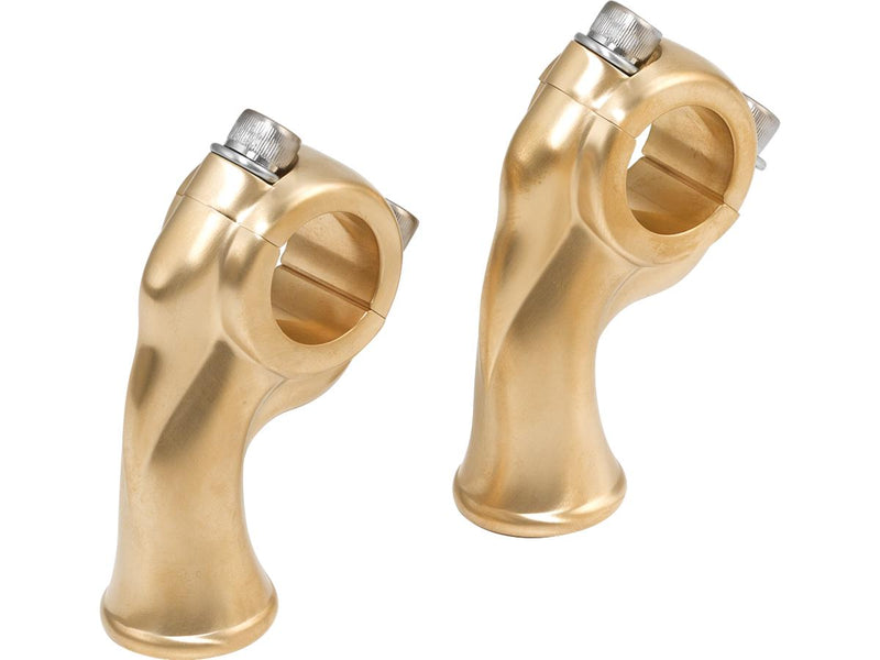 Deluxe Risers 2.5 Inch High & 1 Inch Pullback In Satin Brass