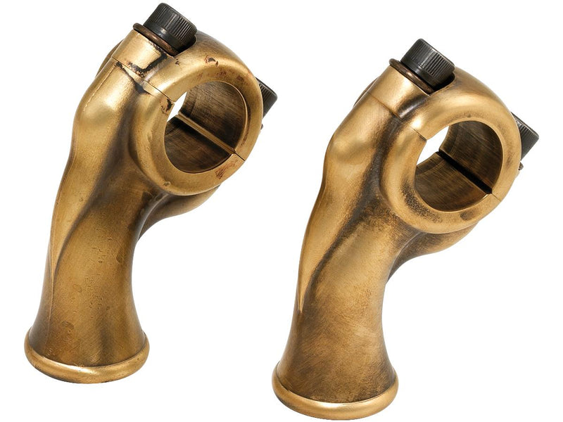 Deluxe Risers 2.5 Inch High & 1 Inch Pullback In Raw Brass
