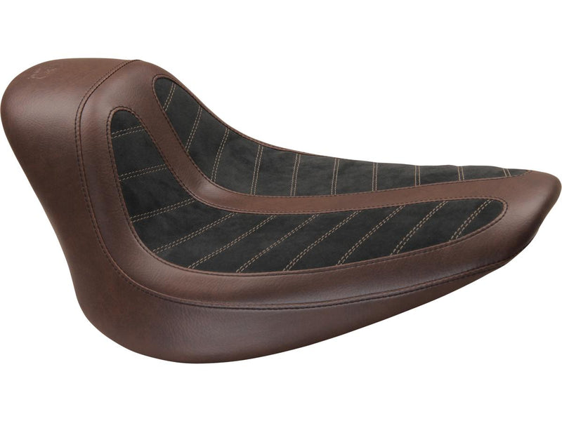 Fred Kodlin Signature Series Solo Seat Black / Dark Brown Alcantara Leather For 13-14 FXSBSE