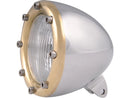 Headlight Aluminium Polished H4 Brass Bezel - 4 Inch