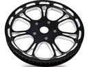 Virtue Pulley Contrast Cut Platinum For 12-17 Softail - 1 Inch x 66T
