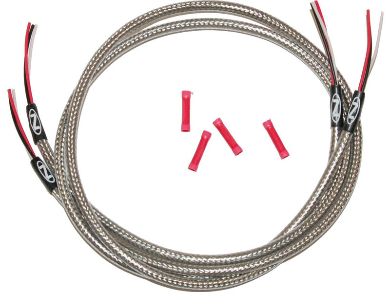 Turn Signal Harness 36" Stainless Braided & Clear Coated For Switch Housing Mounted Signals