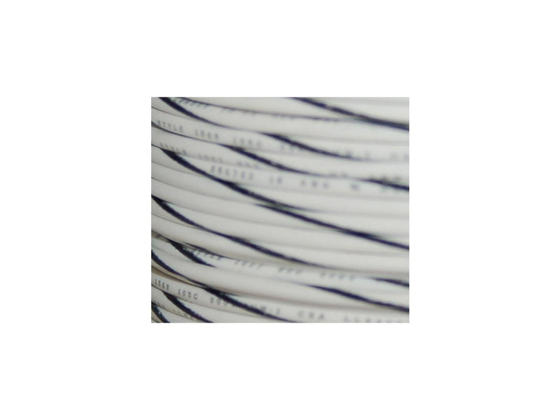 OEM Colored 1mm Wire Spools White / Black Stripe