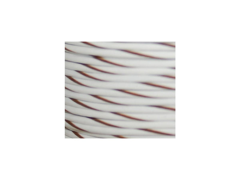 OEM Colored 1mm Wire Spools White / Brown Stripe