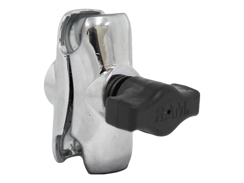 Double Socket Arm For Rubber Balls Short Chrome - 60mm x 1 Inch