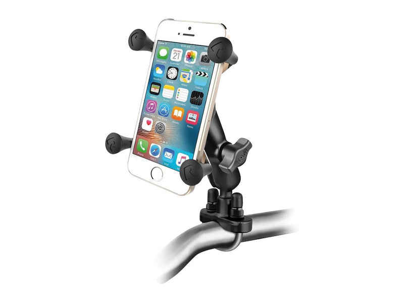 Handlebar Rail Mount With Zinc Coated U-Bolt Base & Universal X-Grip Cell/Iphone Cradle