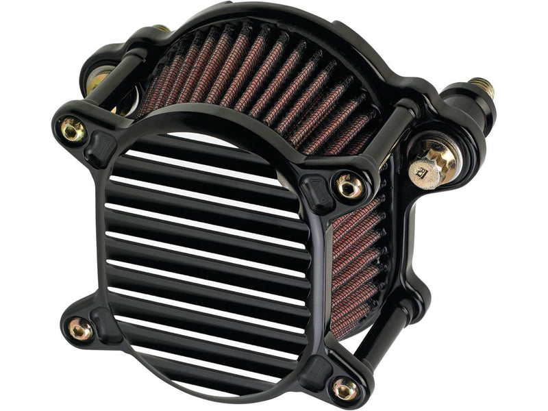 Omega Finned Air Cleaner Finned Black / Silver