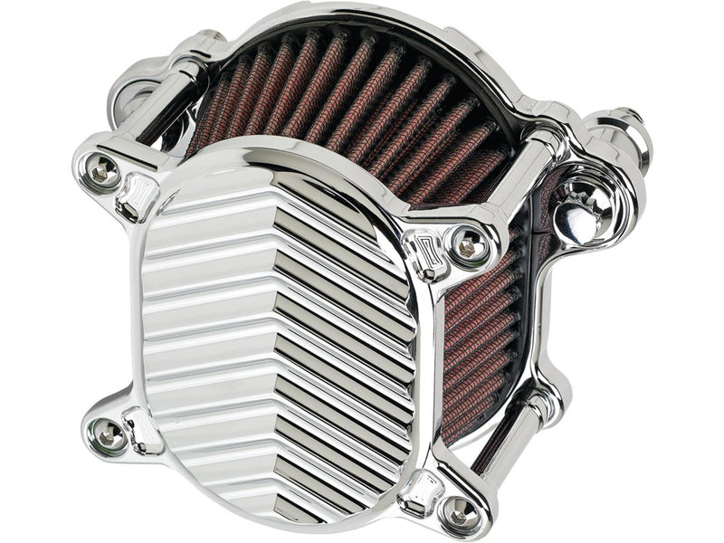 Omega V-Fin Air Cleaner Chrome For 99-17 Dyna