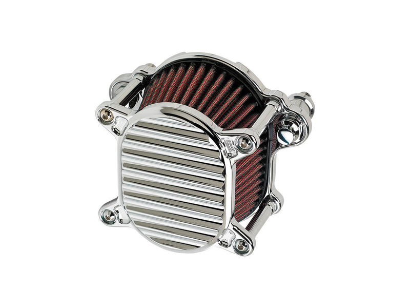 Omega Finned Air Cleaner Chrome For 07-20 Sportster